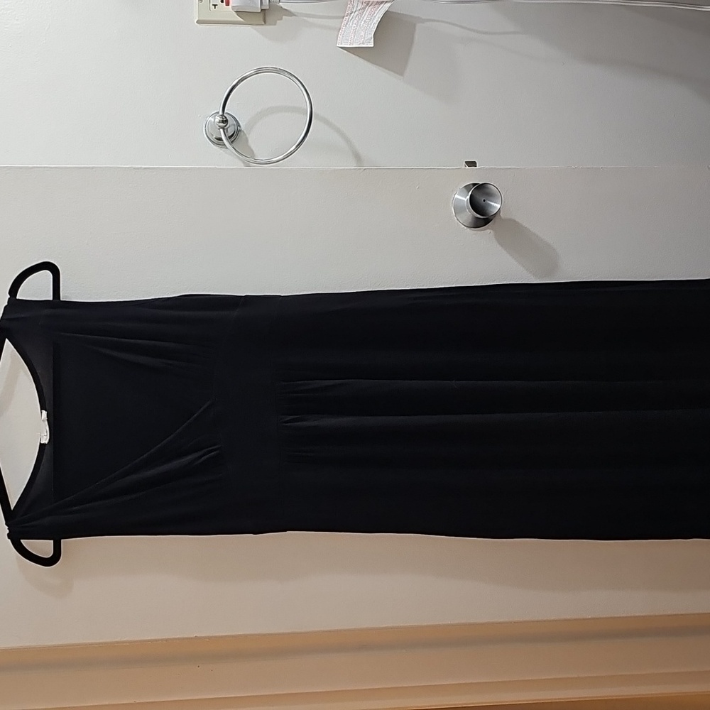 Black V neck Maxi dress
